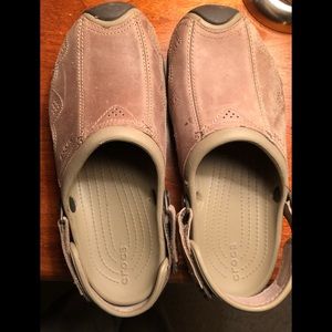 Mens Crocs slides with adjustable heel strap